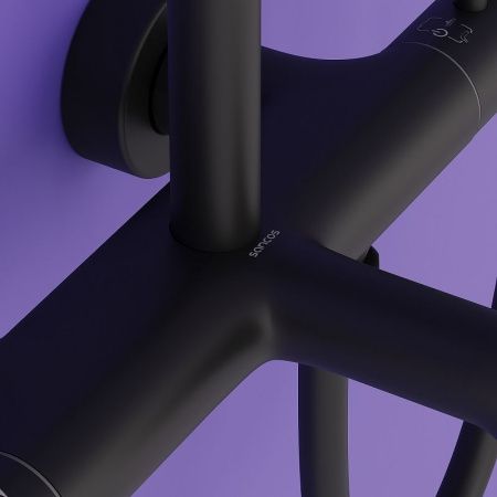Душевая стойка Sancos Game SC3001MB настенная цвет черный с термостатом