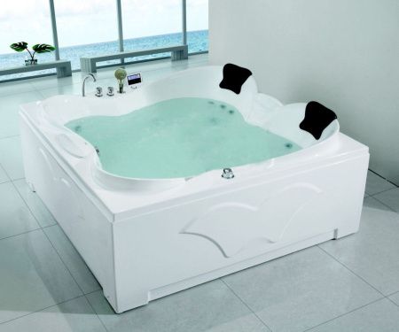 Ванна акриловая гидромассажная Gemy G9089 O R 185х185 пристенная квадратная с каркасом