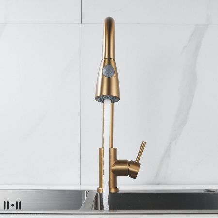 Смеситель для кухни Raffine F213G на мойку золото