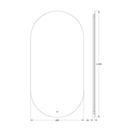 Зеркало с подсветкой Defesto OPTI DF 2916S 60х120 подвесное