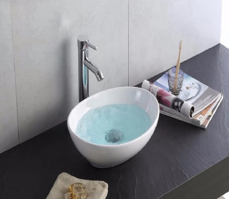 Раковина из санфаянса CeramaLux 7138 41х34 накладная цвет белый