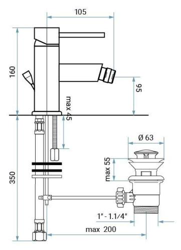 Смеситель Emmevi Piper 45004/BR на биде бронза - фото 2 Смеситель Emmevi Piper 45004/BR на биде бронза - фото 2
