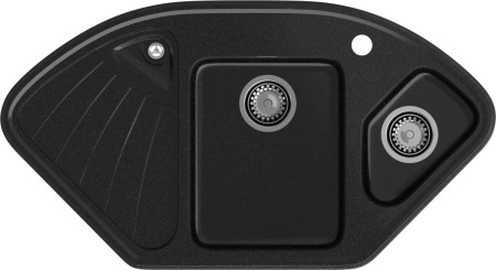 Кухонная мойка Granfest Corner C-1040E черный 104х56 цвет черный поверхность матовая