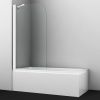 Душевая шторка на ванну Wasserkraft Leine 35P 35P01-80WHITE Fixed 80х140 стекло прозрачное профиль белый ориентация универсальная