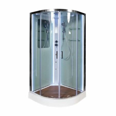 Душевая кабина AvaCan A09LED+GM 90х90 четверть круга с крышей ориентация универсальная