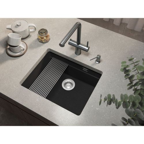 Кухонная мойка Grandex Aqua 500205 56х45 цвет черный металлик поверхность матовая - фото 5