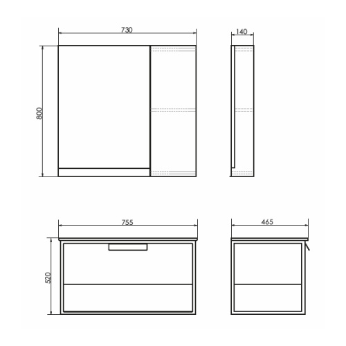 Тумба с раковиной Comforty 00-00006487CF 75,5x46,5x52 - фото 2