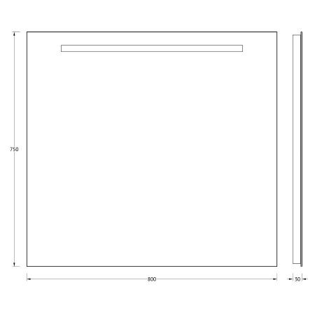 Зеркало Evoform Lumline BY 2005 80х80 подвесное