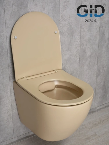 Унитаз подвесной Gid Convexo Sr2198 (62210Y) бежевый матовый - фото 5