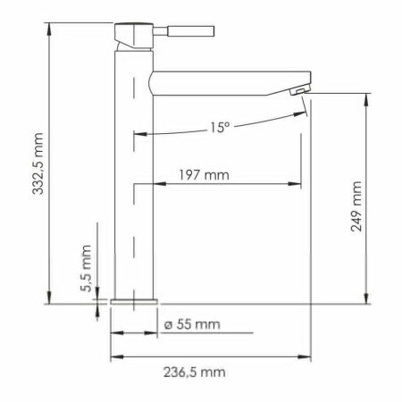 Смеситель Wasserkraft Wern 4200 4203H на раковину никель