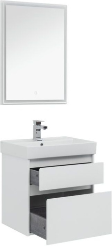 Комплект мебели: тумба с раковиной + зеркало Aquanet Nova Lite 00242921 60,5х45,7х145 напольный/подвесной - фото 2
