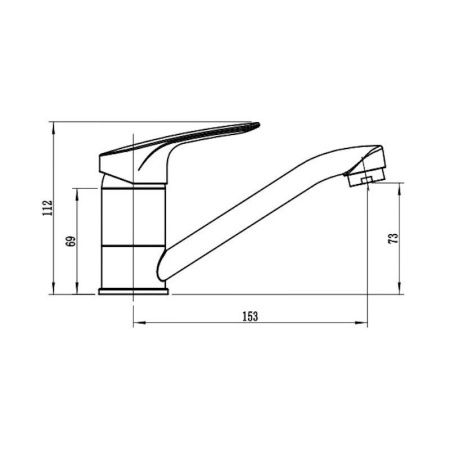 Смеситель для кухни Voda Land LND15 на мойку хром