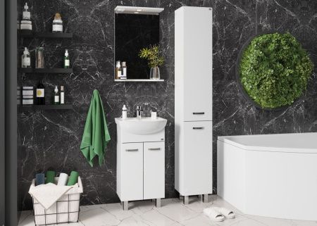 Шкаф-пенал Onika Коралл 403037 30х190 напольный цвет белый