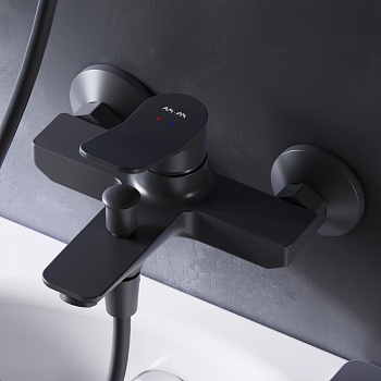 Смеситель для ванны и душа Am.Pm X-Joy F85A10022 настенный черный без термостата