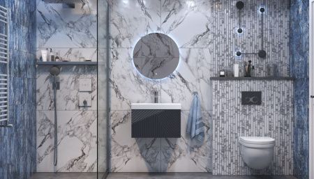 Тумба под раковину Velvex EDGE tp.EDG.9696.60.1Y графит 60х40 подвесная цвет серый