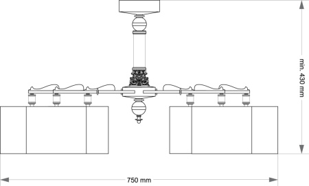 Люстра потолочная Kutek Merano Abażur (Мерано Абазур) MER-PL-6(P/A)