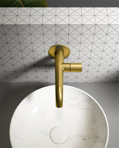 Смеситель для раковины AltroBagno Bilancia AltroBagnoBilancia010802BG встраиваемый в стену золото матовое - фото 4