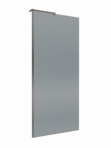 Душевая перегородка BelBagno UNO UNO-L-1-TB-90-GR-GM 90х200 стекло тонированное профиль оружейная сталь - фото 4