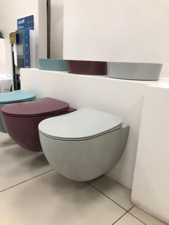 Чаша унитаза подвесная Creavit Free FE322-00CG00E-0000 цвет светло-серый без сиденья смыв торнадо