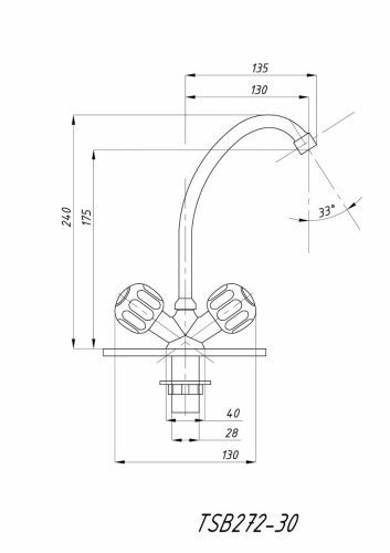 Смеситель для кухни TSARSBERG TSB-272-30 на мойку хром - фото 3