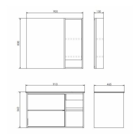 Зеркало-шкаф Comforty Гамбург 00004142227CF 90х80 подвесной цвет бежевый/белый