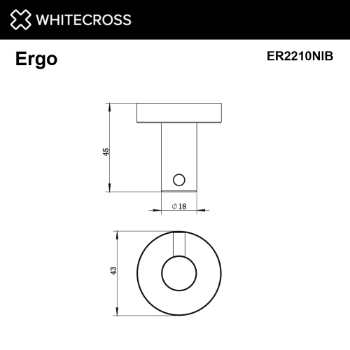 Крючок Whitecross ERGO nickel brushed ER2210NIB - фото 2