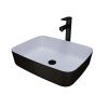 Раковина из сантехнического фаянса Grossman Color GR-4043BW 50х40 накладная цвет белый/черный без отверстий под смеситель