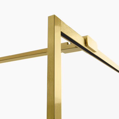 Душевая перегородка New Trendy AVEXA Gold EXK-3134 90х200 стекло прозрачное профиль золото брашированное - фото 3