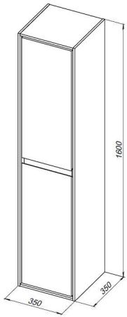 Шкаф-пенал Aquanet Милан 00336386 40х160 подвесной цвет белый