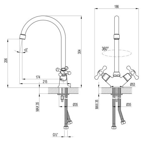 Смеситель для кухни LeMark Standard LM2105C на мойку хром