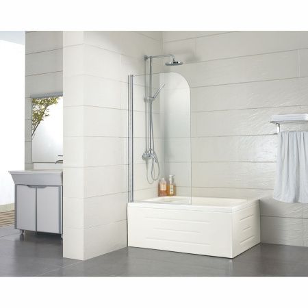 Душевая шторка на ванну Azario Merrit NF6211 800_АРХ 80х140 стекло прозрачное профиль хром ориентация универсальная