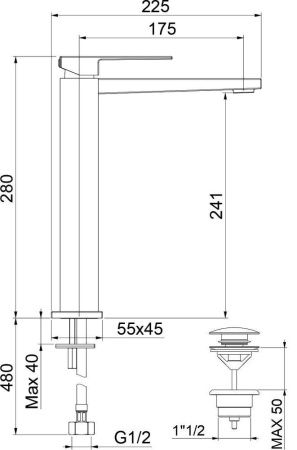 Смеситель Webert Pegaso PE830402015 на раковину хром