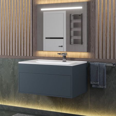 Тумба с раковиной Uperwood Lotus Premium 39340207462 80х50 цвет серый