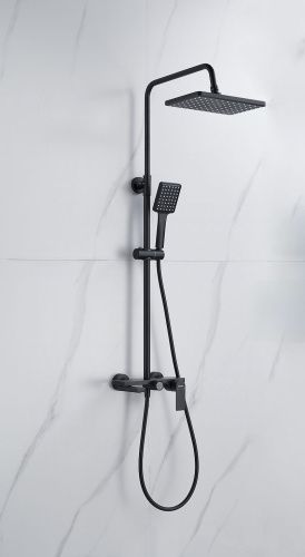 Душевая стойка Knotlor KN-72/BL настенная цвет черный - фото 4