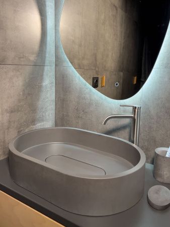 Раковина из искусственного камня Uperwood London 291020215 60х40 накладная цвет серый