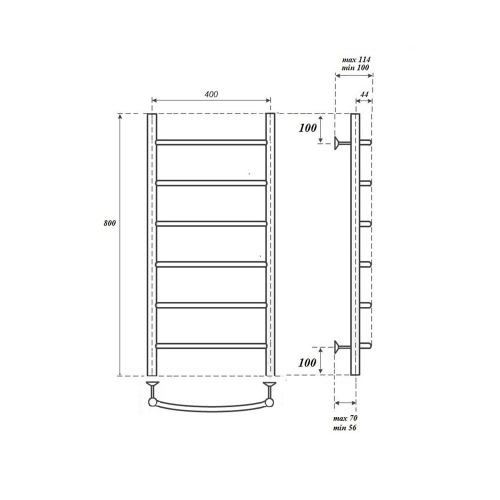 Полотенцесушитель Point Афина PN04148E электрический хром - фото 2