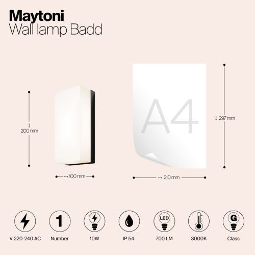 Бра Maytoni Outdoor Badd O454WL-L10GF3K - фото 2