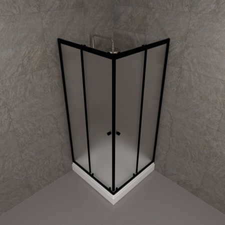 Душевой уголок Тритон Вента Щ0000064629 90х90 стекло матовое профиль черный с поддоном