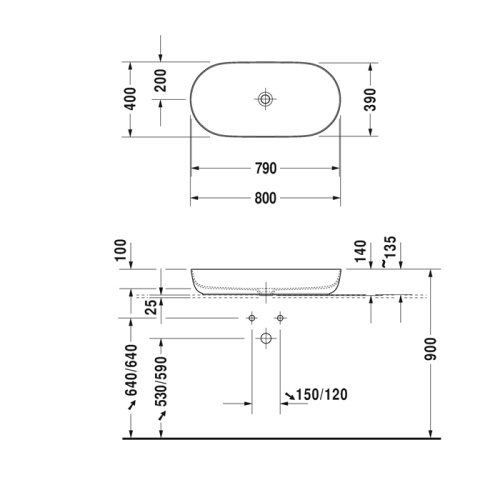 Раковина Duravit Luv 80 см 379800000 накладная цвет белый - фото 2