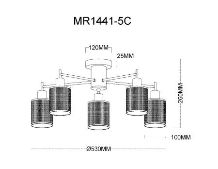 Люстра потолочная Myfar Solo (Соло) MR1441-5C