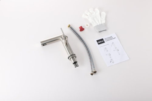 Смеситель Abber Perfekte 316 AF8A10BST на раковину сталь брашированная - фото 2