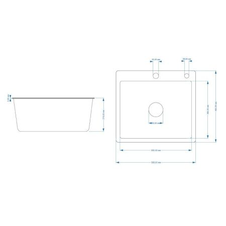 Кухонная мойка Fmark FSC5545Q 55х45 цвет серый поверхность матовая