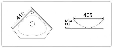 Раковина из сантехнического фаянса CeramaLux 9068B 40х40 встраиваемая цвет белый 1 отверстие под смеситель