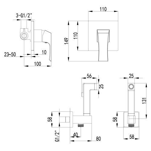 Гигиенический душ со смесителем LeMark Unit LM4519C хром - фото 2