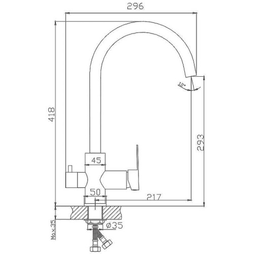 Смеситель для кухни Haiba HB801 HB76801 на мойку нержавеющая сталь - фото 3