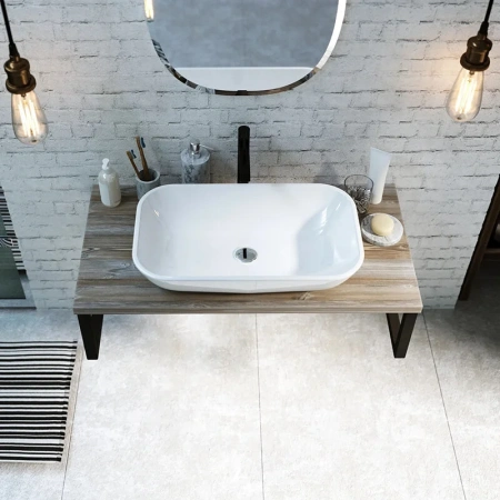 Столешница 1MarKa Grunge Loft У85833 80х50 накладная цвет серый