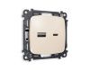 Комплект механизма розетки 2USB A+C 20W (быстрая зарядка) Ambrella Volt Omega (Омега) MO311010