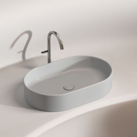 Раковина из сантехнического фарфора Ceramica Nova ELEMENT CN6048MSG 60х40 накладная цвет серый без отверстий под смеситель