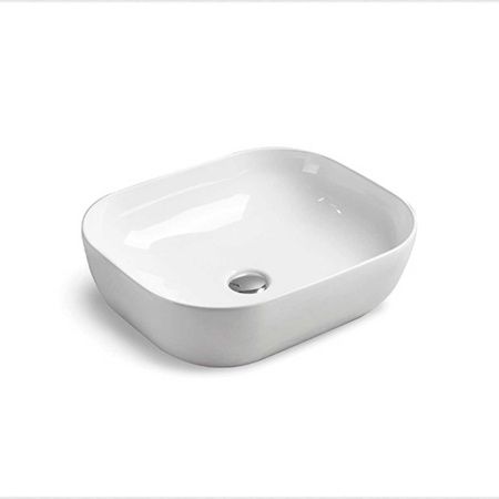 Раковина из сантехнического фарфора Vincea VBS-101 50х40 накладная цвет белый без отверстий под смеситель