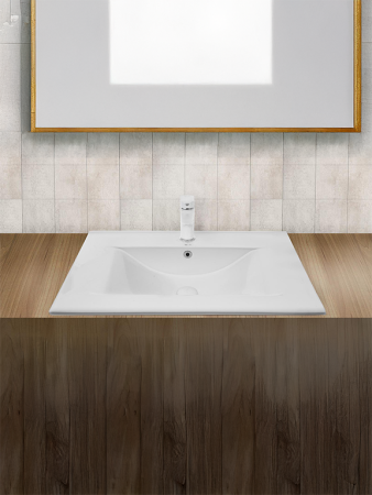 Раковина из сантехнического фаянса WeltWasser WW SK 10000004629 50 см встраиваемая цвет белый 1 отверстие под смеситель